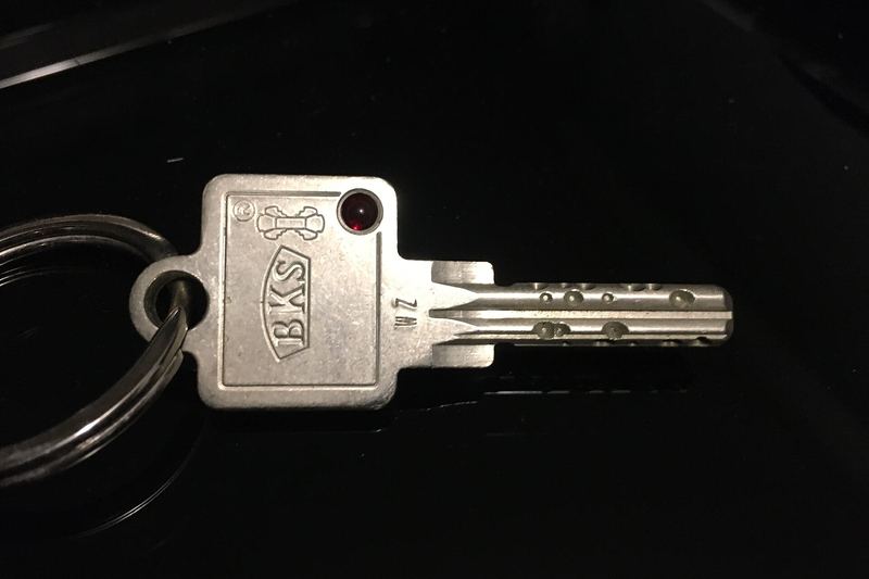 Door key on a keyring